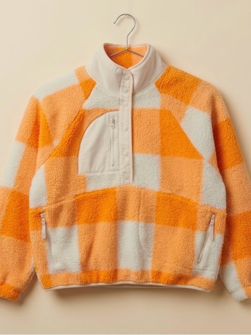 LIKE NEW! RARE Free People Rocky Ridge
Jacket Coat Fleece Pullover Orange Sz XL